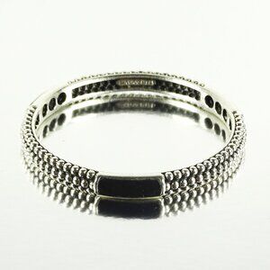 LAGOS Sterling Silver Black Fadeted Onyx Stations Bangle Bracelet